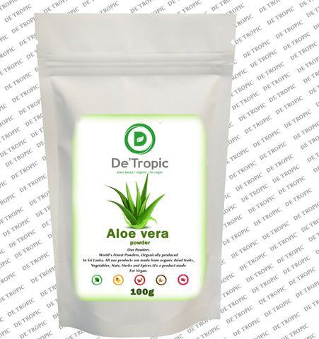 Detropic Natural Aloe Vera powder for Hair Face Skin, Cooling, Soothing, Hydrating, Natural Moisturising Face Mask 100g