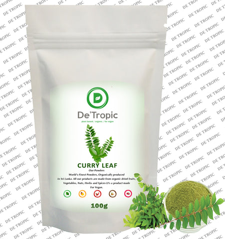 Detropic Curry Leaf Powder -Whole Plant Used Immunity Digestion with Calcium Vitamin C A Iron (Curry Leaf Powder, 100G)