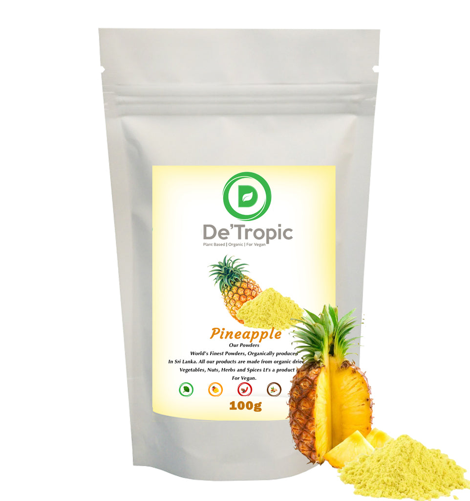 Detropic, Pineapple Powder,Vibrant Tropical Drink, Deliciously Sweet and Tart,Mineral Manganese,100g