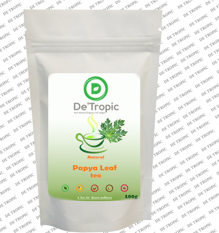 Detropic, Papaya Leaf Tea, The Tea for Boost Wellness,100g Loose Leaf Tea